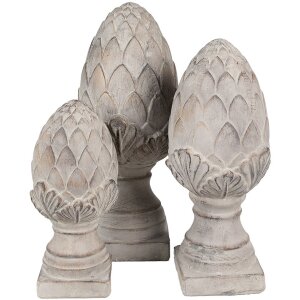 Clayre & Eef 6TE0545L Decoración Piña Piedra Gris Ø 17x39 cm