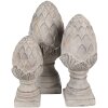 Clayre & Eef 6TE0545L Decoración Piña Piedra Gris Ø 17x39 cm