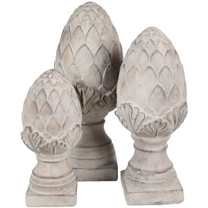 Clayre & Eef 6TE0545M Piedra piña decorativa Gris Ø 14x33 cm