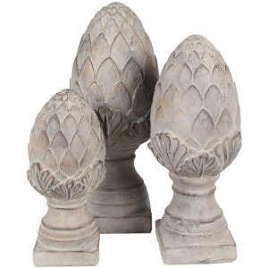 Clayre & Eef 6TE0545S Piña Decorativa Piedra Gris Ø 12x26 cm