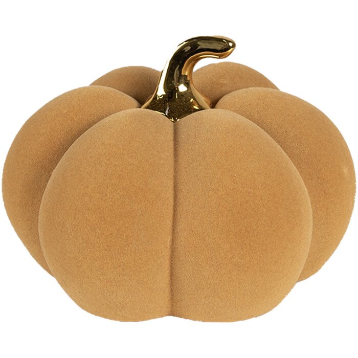 Clayre & Eef Decoración Calabaza Oro Amarillo Cerámica Ø 18x14 cm
