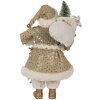 Clayre & Eef Papá Noel Figura Decorativa Oro Blanco 17x10x27 cm