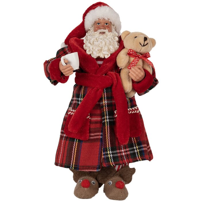 Clayre & Eef 65589 Papá Noel Decoración Rojo Blanco 16x10x27 cm