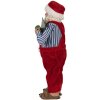 Clayre & Eef 65590 Figura Decorativa Papá Noel 13x10x27 cm Rojo Blanco Estilo Campestre