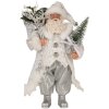Clayre & Eef 65591 Papá Noel Figura Decorativa Plata Blanca 16x10x27 cm