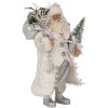 Clayre & Eef 65591 Papá Noel Figura Decorativa Plata Blanca 16x10x27 cm