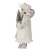 Clayre & Eef 65591 Papá Noel Figura Decorativa Plata Blanca 16x10x27 cm