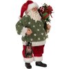 Clayre & Eef 65592 Papá Noel Figura Decorativa 17x11x27 cm Verde Rojo Textil