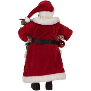 Clayre & Eef 65594 Decoración Navideña Papá Noel Rojo Blanco 16x10x27 cm