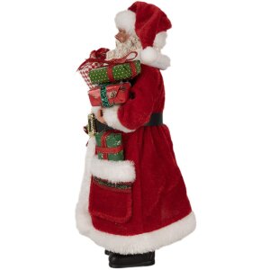 Clayre & Eef 65594 Decoración Navideña Papá Noel Rojo Blanco 16x10x27 cm
