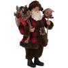 Clayre & Eef 65595 Papá Noel figura decorativa 18x10x27 cm rojo marrón estilo campestre