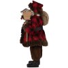 Clayre & Eef 65595 Papá Noel figura decorativa 18x10x27 cm rojo marrón estilo campestre