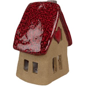 Clayre & Eef 6CE1776 Decoración Casa Marrón Rojo 12x9x16 cm Navidad Cerámica