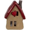 Clayre & Eef 6CE1776 Decoración Casa Marrón Rojo 12x9x16 cm Navidad Cerámica