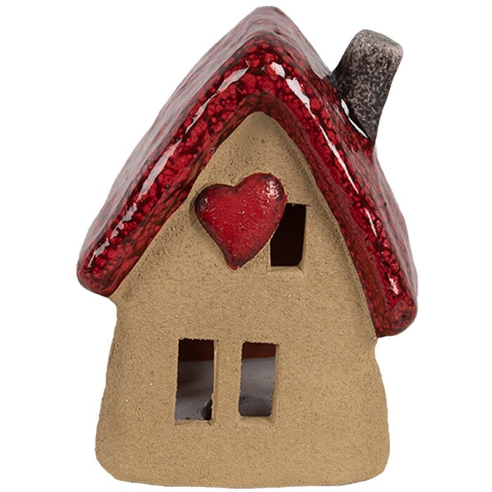 Clayre & Eef 6CE1777 Decoración Casa Cerámica Marrón Rojo 10x8x13 cm Estilo Campestre