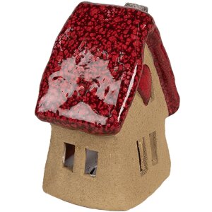 Clayre & Eef 6CE1777 Decoración Casa Cerámica Marrón Rojo 10x8x13 cm Estilo Campestre