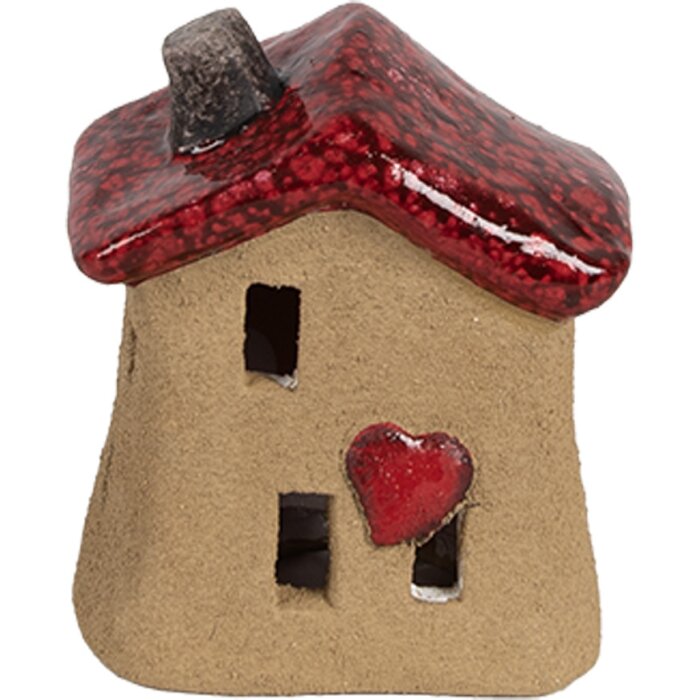 Clayre & Eef 6CE1778 Casa Decorativa Cerámica Marrón Rojo 7x6x8 cm