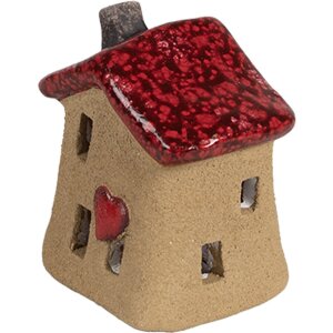 Clayre & Eef 6CE1778 Casa Decorativa Cerámica Marrón Rojo 7x6x8 cm