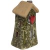 Clayre & Eef 6CE1779 Casa Decorativa Estilo Campestre Cerámica Verde Marrón Corazón 5x5x10 cm