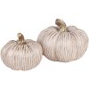 Clayre & Eef 6CE1801 Calabaza decorativa dorada blanca Ø 16x13 cm Cerámica