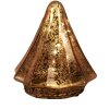 Clayre & Eef 6GL4570KO Árbol de Navidad LED de cristal Ø 14x16 cm cobre aspecto vintage