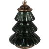 Clayre & Eef 6GL4574GR Árbol de Navidad LED vidrio verde Ø 16x22 cm estilo campestre