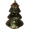 Clayre & Eef 6GL4574GR Árbol de Navidad LED vidrio verde Ø 16x22 cm estilo campestre