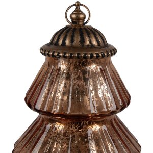 Clayre & Eef 6GL4574KO Árbol de Navidad LED Ø 16x22 cm cobre vidrio estilo campestre