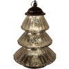 Clayre & Eef 6GL4574ZI Árbol de Navidad LED cristal plateado Ø 16x22 cm 2xAAA