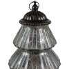 Clayre & Eef 6GL4574ZI Árbol de Navidad LED cristal plateado Ø 16x22 cm 2xAAA