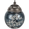 Clayre & Eef 6GL4594 LED decoración vidrio azul blanco Ø 11x15 cm estilo country 2xAAA