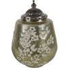 Clayre & Eef 6GL4596 Decoración LED Cristal Verde Floral Ø 13x19 cm 2xAAA