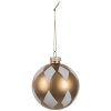 Clayre & Eef 6GL4610 Adorno de Navidad oro blanco Ø 8 cm cristal moderno