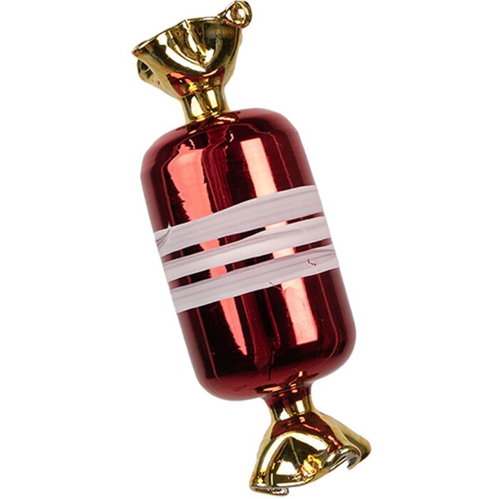 Clayre & Eef 6GL4647 Árbol de Navidad de vidrio rojo Ø 5x14 cm