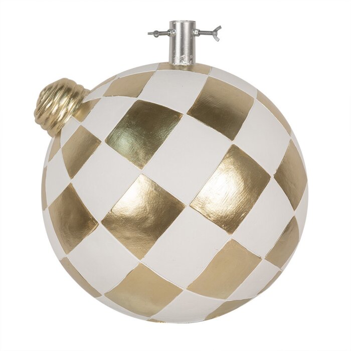 Clayre & Eef 6MG0053 Soporte de Árbol de Navidad Oro Blanco 42x42x44 cm