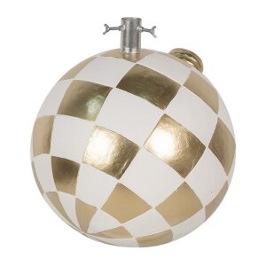 Clayre & Eef 6MG0053 Soporte de Árbol de Navidad Oro Blanco 42x42x44 cm