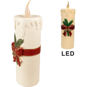 Clayre & Eef 6PR4237 Vela Decorativa LED Blanco Rojo...