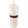 Clayre & Eef 6PR4237 Vela Decorativa LED Blanco Rojo 18x20x56 cm 3xAA