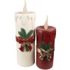Clayre & Eef 6PR4237 Vela Decorativa LED Blanco Rojo 18x20x56 cm 3xAA