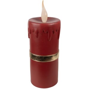 Clayre & Eef 6PR4238 Vela decorativa LED 17x18x44cm Poliresina roja dorada Navidad