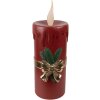 Clayre & Eef 6PR4238 Vela decorativa LED 17x18x44cm Poliresina roja dorada Navidad
