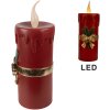 Clayre & Eef 6PR4238 Vela decorativa LED 17x18x44cm Poliresina roja dorada Navidad