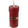 Clayre & Eef 6PR4238 Vela decorativa LED 17x18x44cm Poliresina roja dorada Navidad