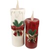 Clayre & Eef 6PR4238 Vela decorativa LED 17x18x44cm Poliresina roja dorada Navidad