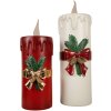 Clayre & Eef 6PR4238 Vela decorativa LED 17x18x44cm Poliresina roja dorada Navidad