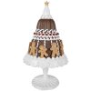 Clayre & Eef 6PR4247 Pastel Decorativo Pan de Jengibre Ø 29x52 cm Marrón Blanco Estilo Campestre