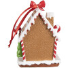 Clayre & Eef 6PR4254 Etiqueta navideña casita de jengibre marrón blanco 7x5x9 cm