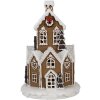 Clayre & Eef 6PR4307 Casa de Navidad LED Ø 21x33 cm Marrón Rosa 3xAAA