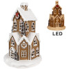 Clayre & Eef 6PR4307 Casa de Navidad LED Ø 21x33 cm Marrón Rosa 3xAAA