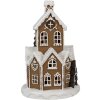 Clayre & Eef 6PR4307 Casa de Navidad LED Ø 21x33 cm Marrón Rosa 3xAAA